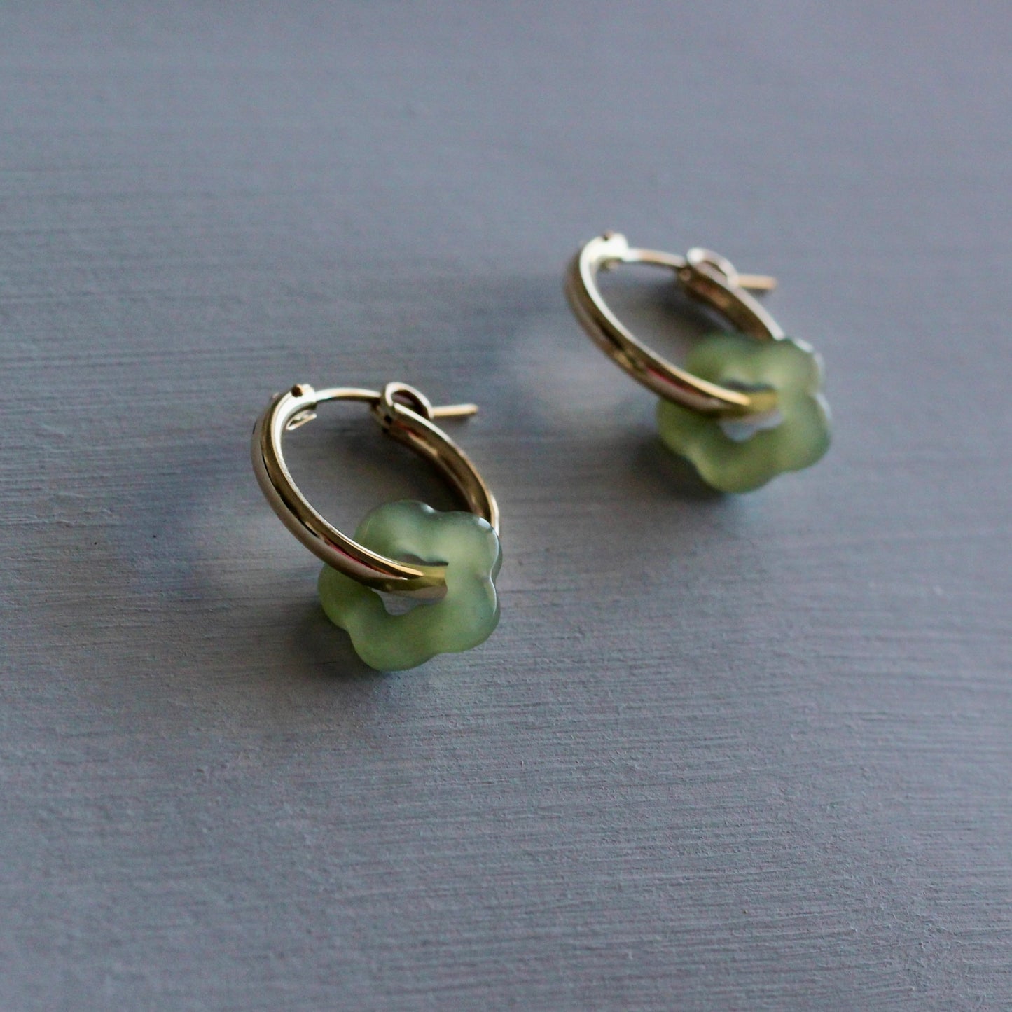 JADE FLOWER EARRINGS