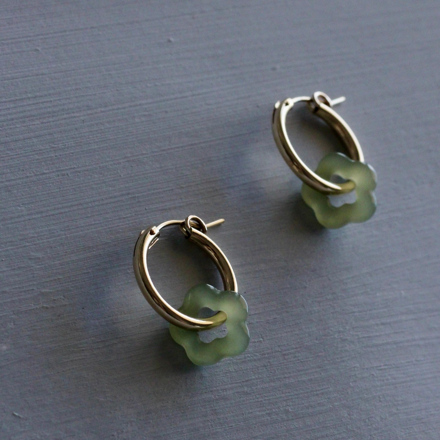 JADE FLOWER EARRINGS