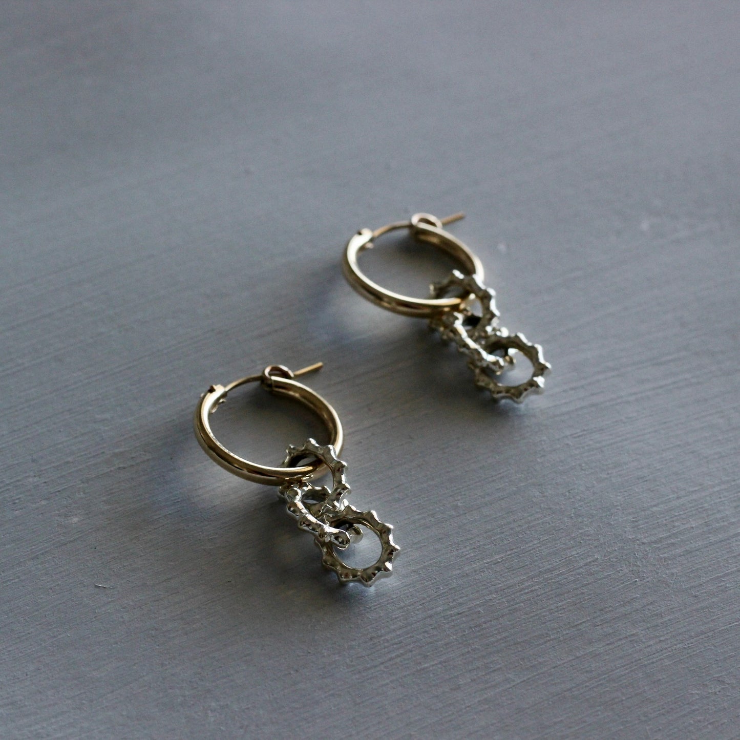 TWO TONE HOOP EARRINGS