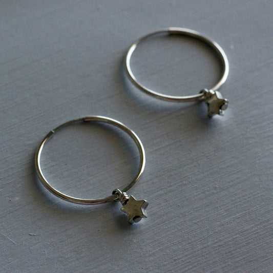 STAR HOOP EARRINGS