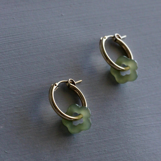 JADE FLOWER EARRINGS