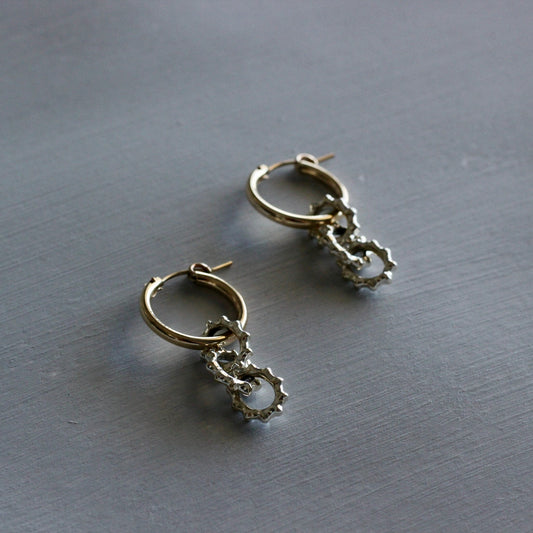 TWO TONE HOOP EARRINGS