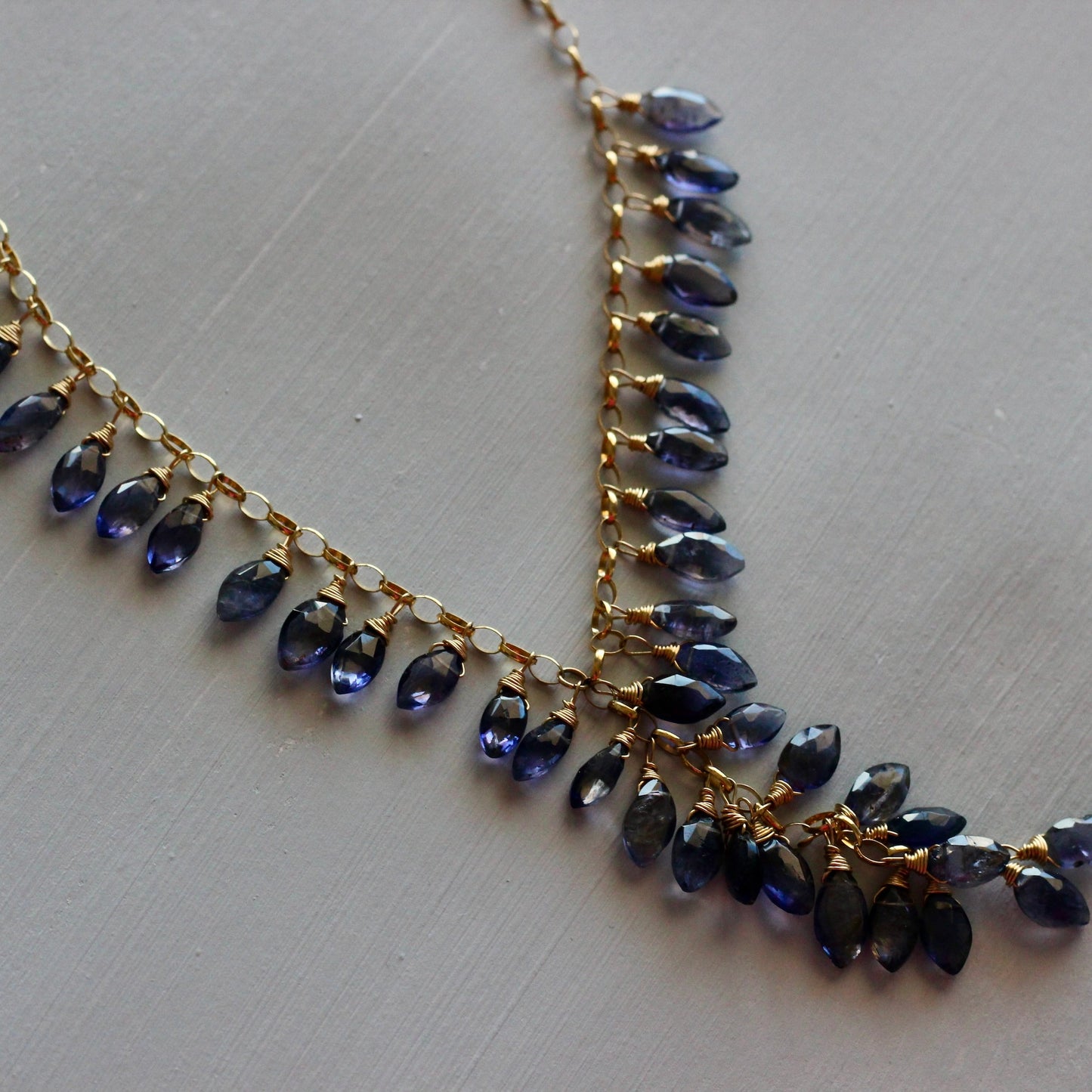IOLITE LARIAT NECKLACE