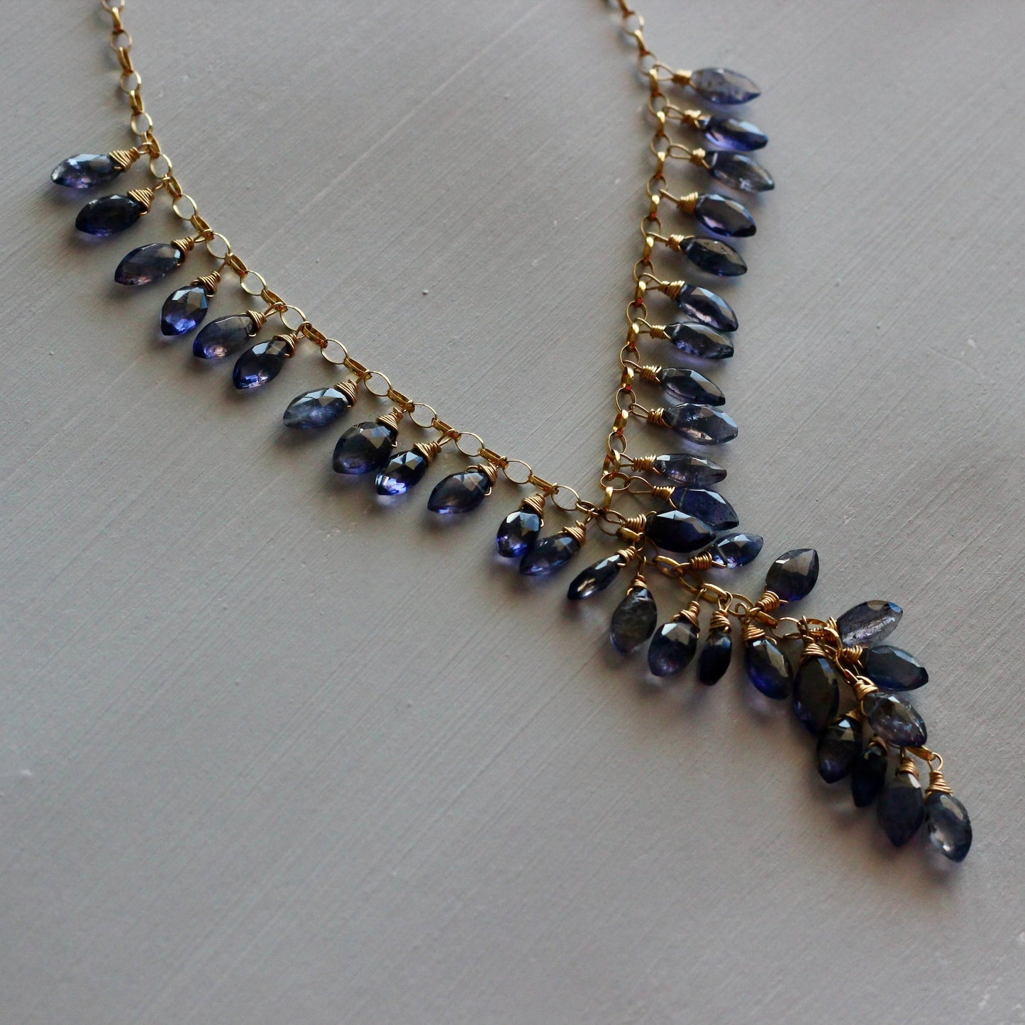 IOLITE LARIAT NECKLACE