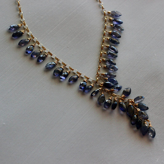 IOLITE LARIAT NECKLACE